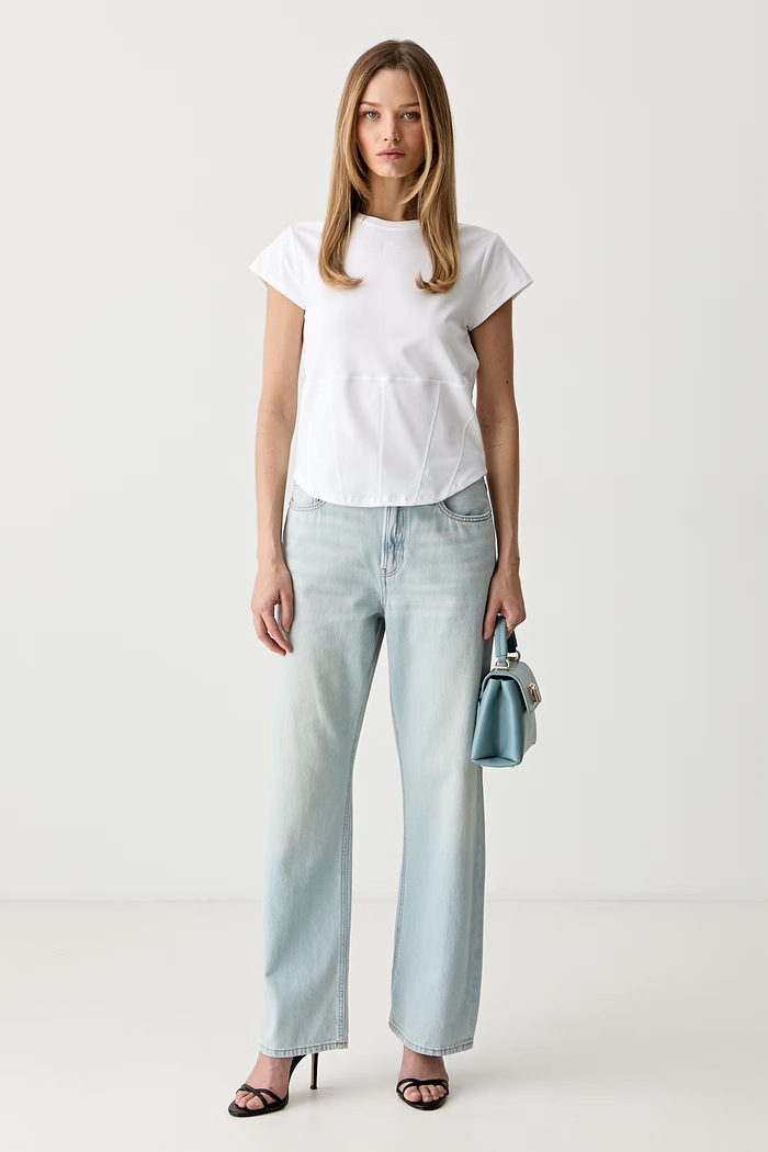 Karl Lagerfeld t-shirt γυναικείο βαμβακερό B3W17062 λευκό AW26