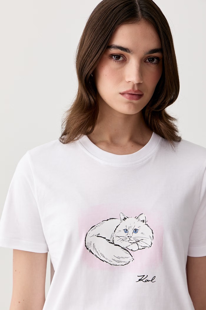 Karl Lagerfeld t-shirt γυναικείο βαμβακερό λευκό B3W17069