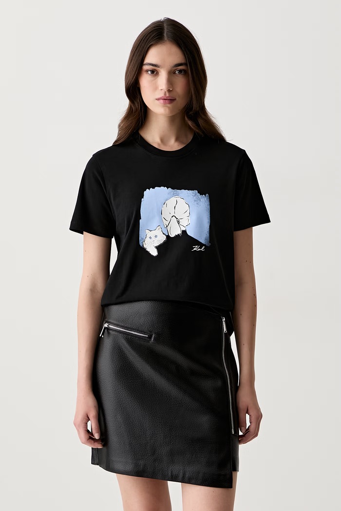 Karl Lagerfeld t-shirt γυναικείο βαμβακερό μαύρο B3W17069