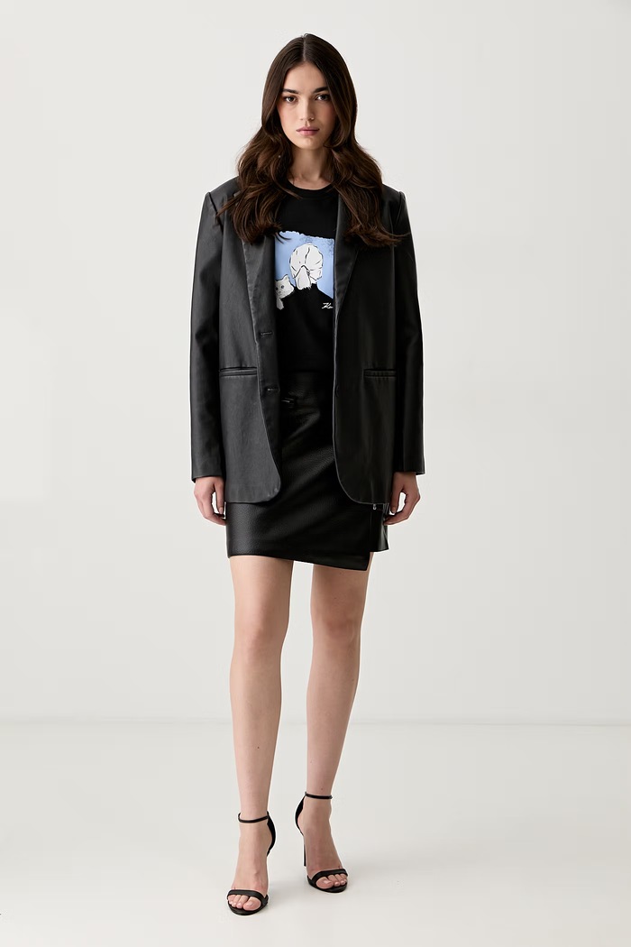 Karl Lagerfeld t-shirt γυναικείο βαμβακερό B3W17069 μαύρο AW26