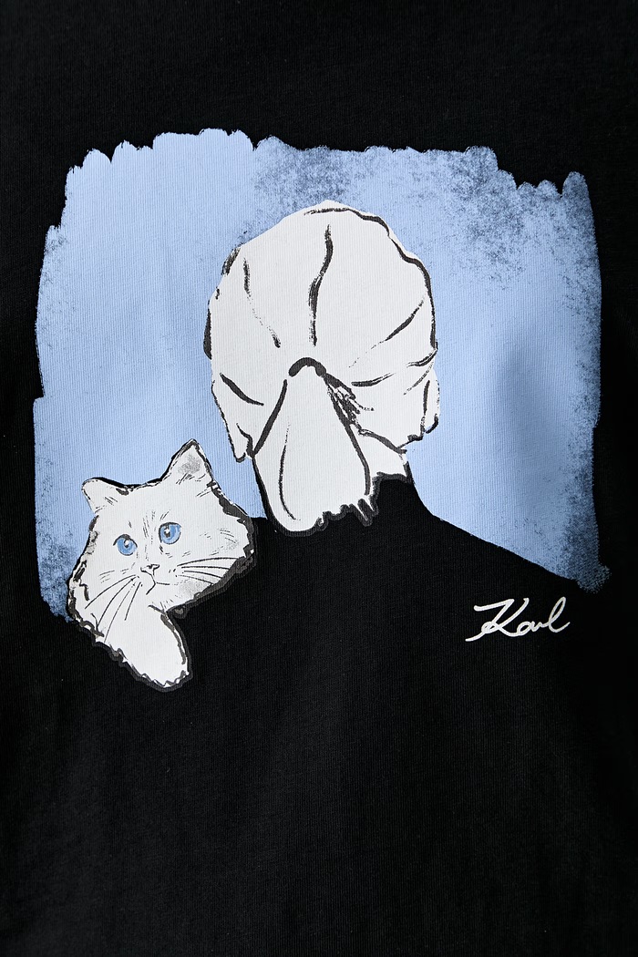 Karl Lagerfeld t-shirt γυναικείο βαμβακερό B3W17069 μαύρο