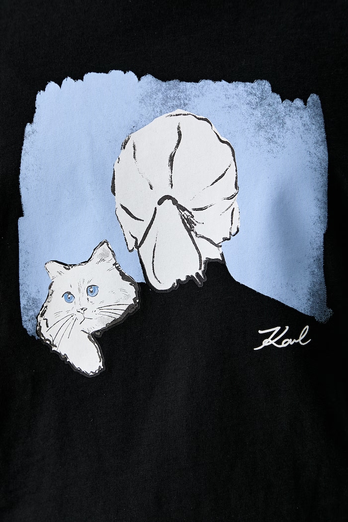 Karl Lagerfeld t-shirt γυναικείο βαμβακερό B3W17069 μαύρο