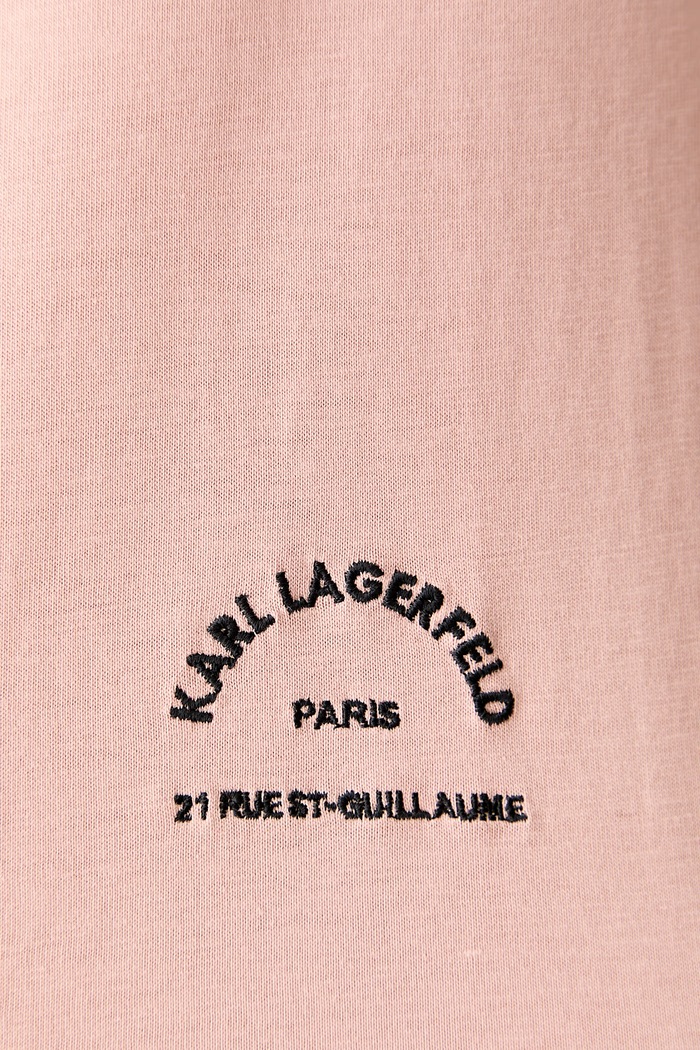 Karl Lagerfeld T-shirt basic damski bawełniany B3W17074 różowy