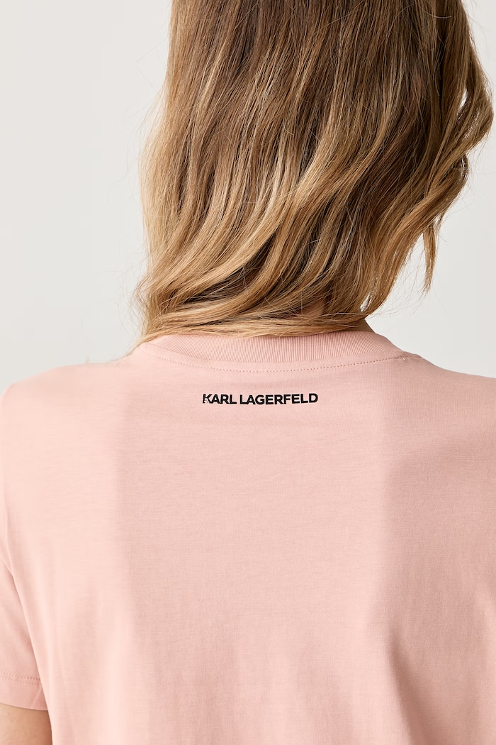 Karl Lagerfeld T-shirt basic damski bawełniany B3W17074