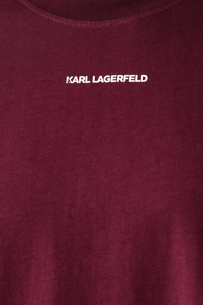 T-shirt damski bawełniany Karl Lagerfeld B3W44018 bordowy