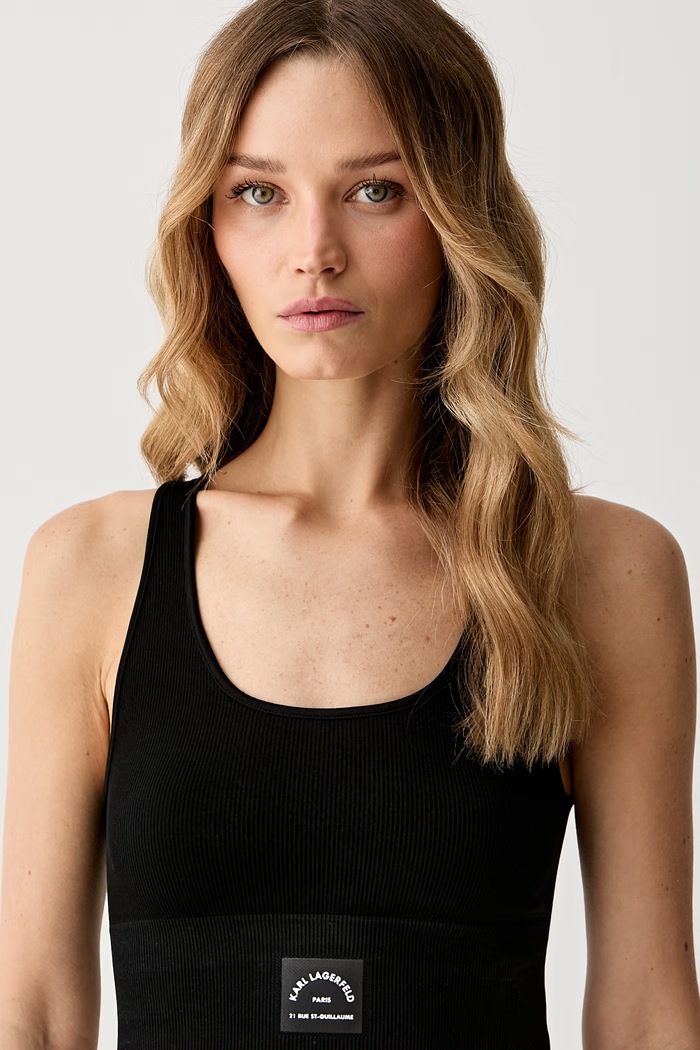 Karl Lagerfeld crop top za žene crna B3W17090
