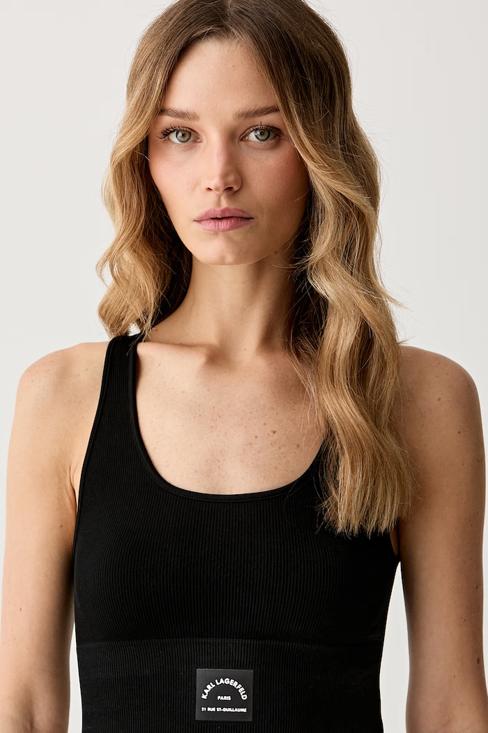 Karl Lagerfeld crop top za žene crna B3W17090