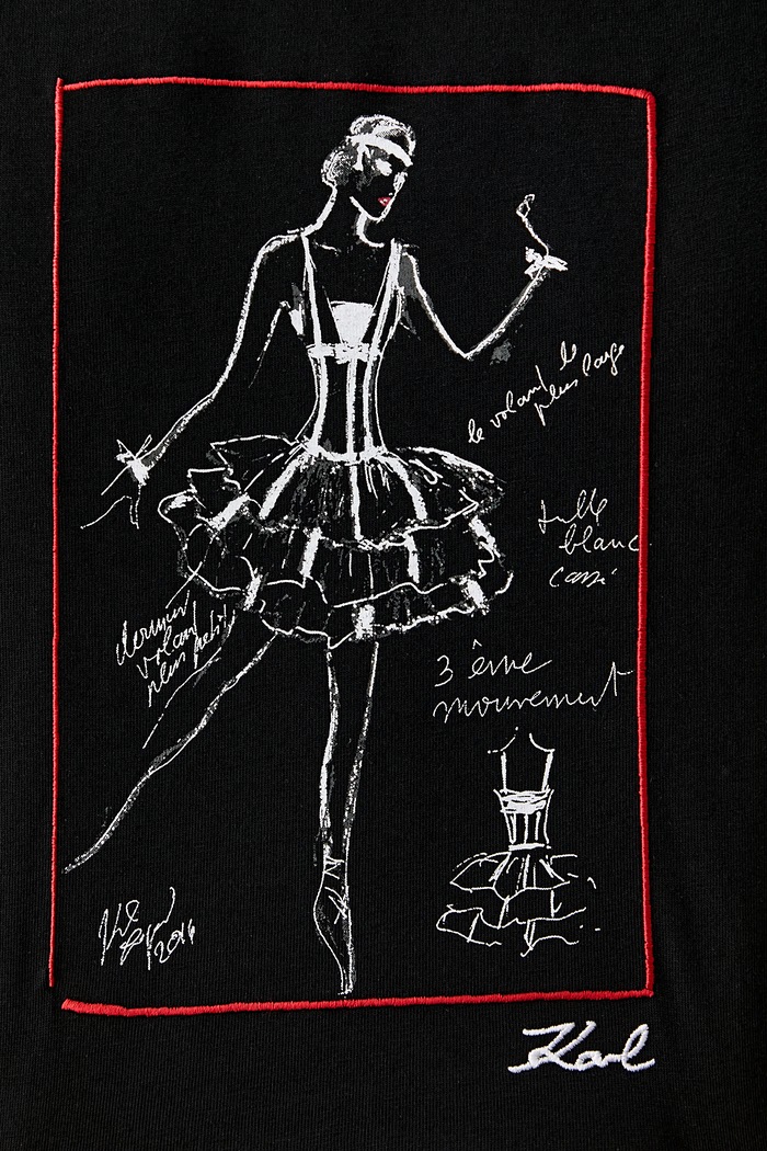 Karl Lagerfeld tricou pentru femei din bumbac B3W17087 negru