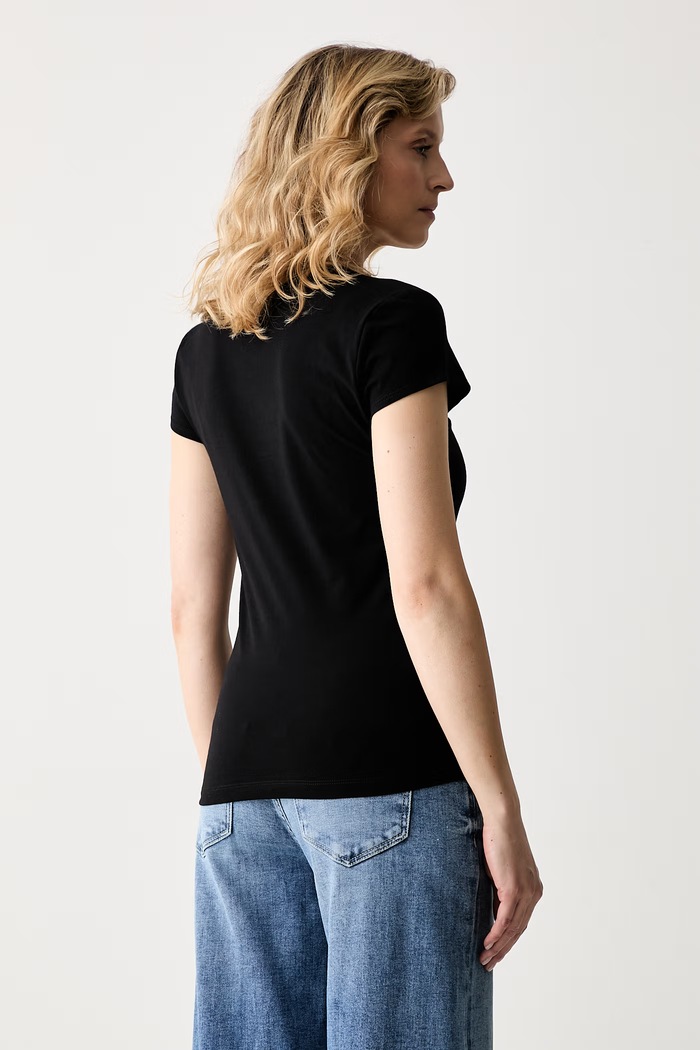 Karl Lagerfeld t-shirt da donna in cotone con elastan pacco da 2 beige B3W47010