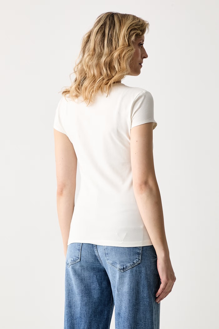 Karl Lagerfeld t-shirt da donna in cotone con elastan pacco da 2 B3W47010 beige