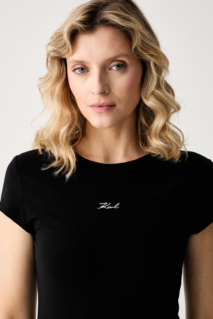 Karl Lagerfeld t-shirt da donna in cotone con elastan pacco da 2 B3W47010