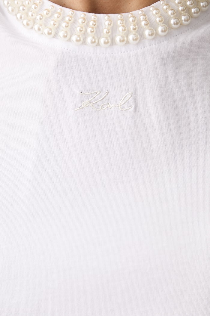 Karl Lagerfeld T-shirt damski bawełniany B3W17057 biały