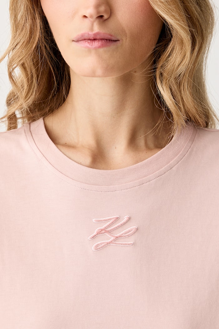 Karl Lagerfeld t-shirt da donna in cotone B3W17070 rosa