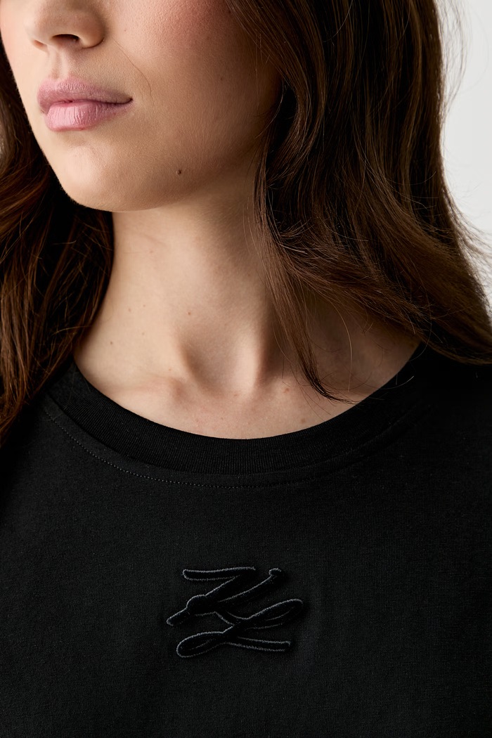 Karl Lagerfeld t-shirt γυναικείο βαμβακερό B3W17070 μαύρο