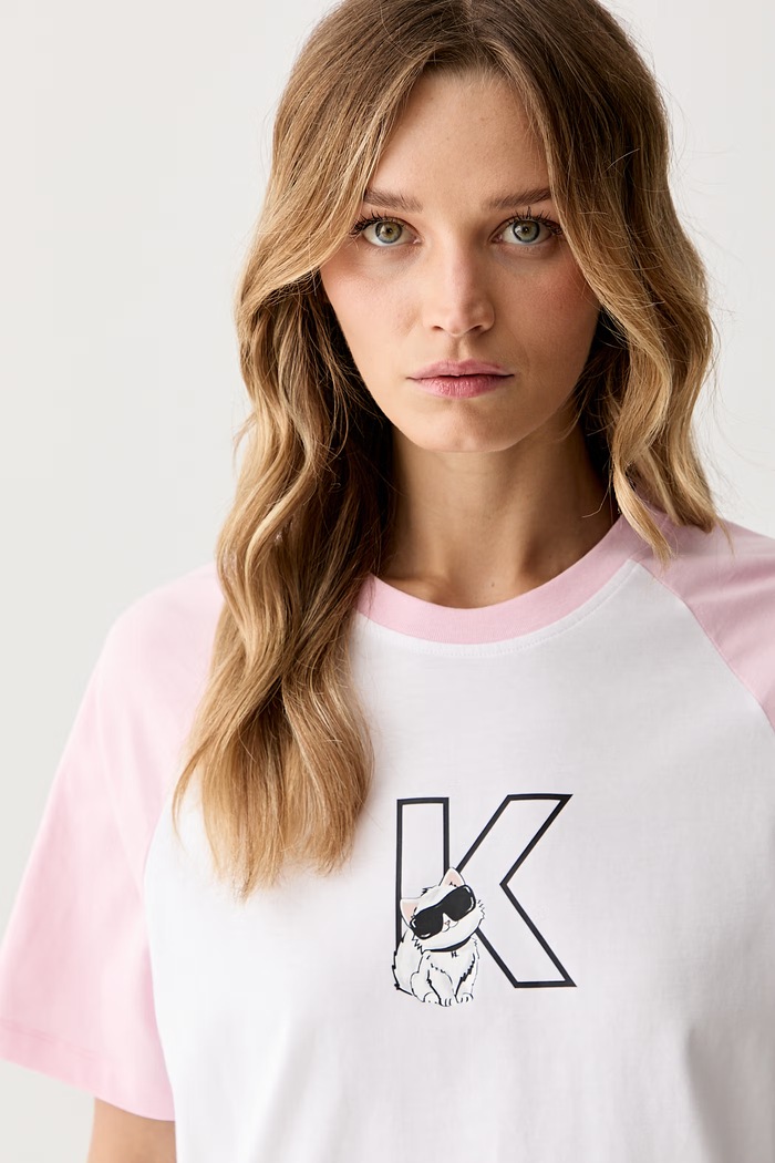 Karl Lagerfeld tričko dámské bavlněné IKON růžová B3W17091