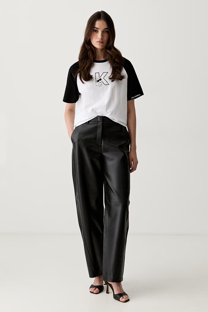 Karl Lagerfeld T-shirt damski bawełniany IKON B3W17091 czarny AW26