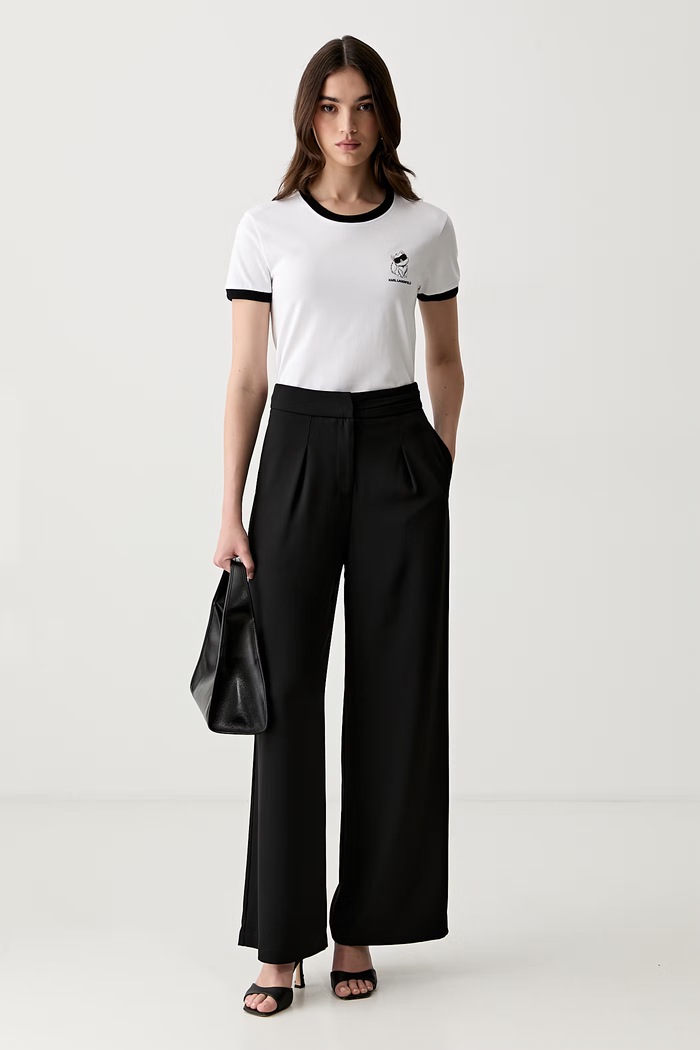 Karl Lagerfeld tricou pentru femei din bumbac IKON B3W17092 alb AW26