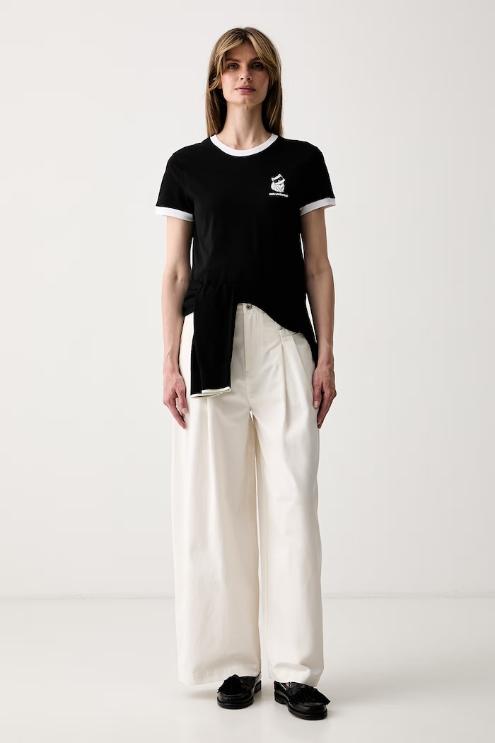 Karl Lagerfeld T-shirt damski bawełniany IKON B3W17092 czarny AW26