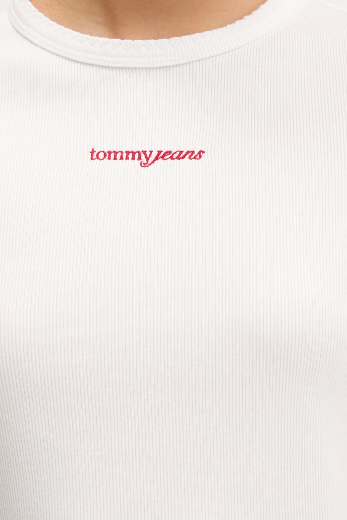 Tommy Jeans tričko dámske bavlnené s elastanom DW0DW22809 biela