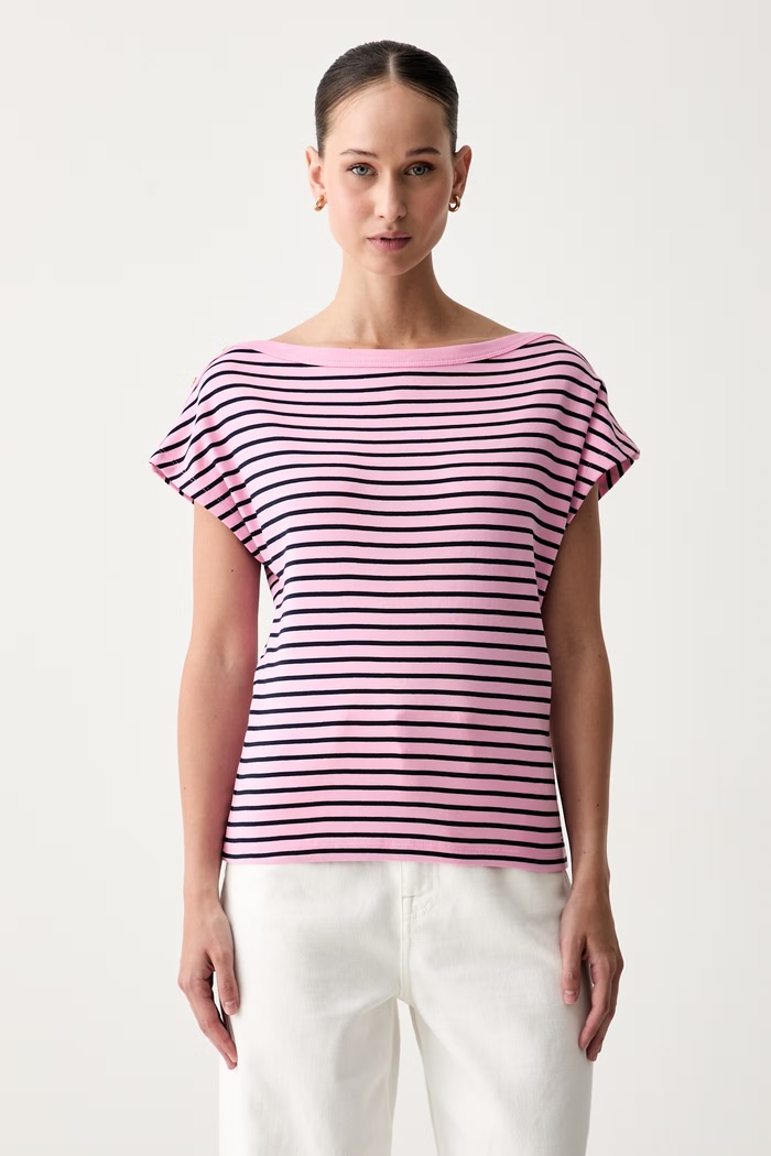 Tommy Hilfiger T-shirt damski bawełniany fioletowy WW0WW50942