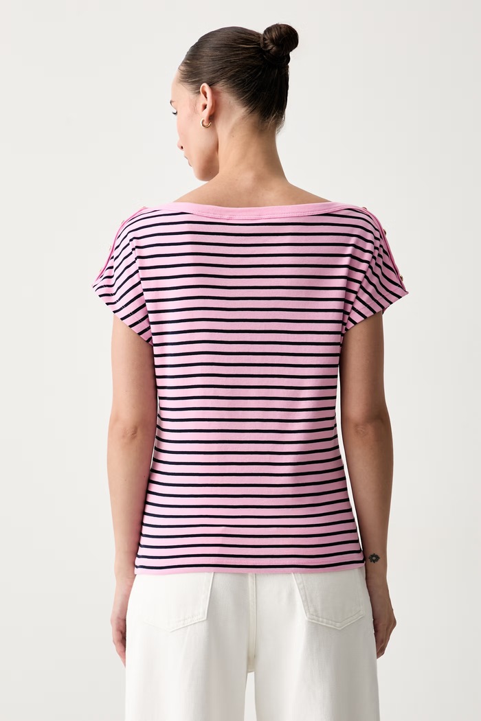 Odzież Tommy Hilfiger T-shirt damski bawełniany WW0WW50942 fioletowy