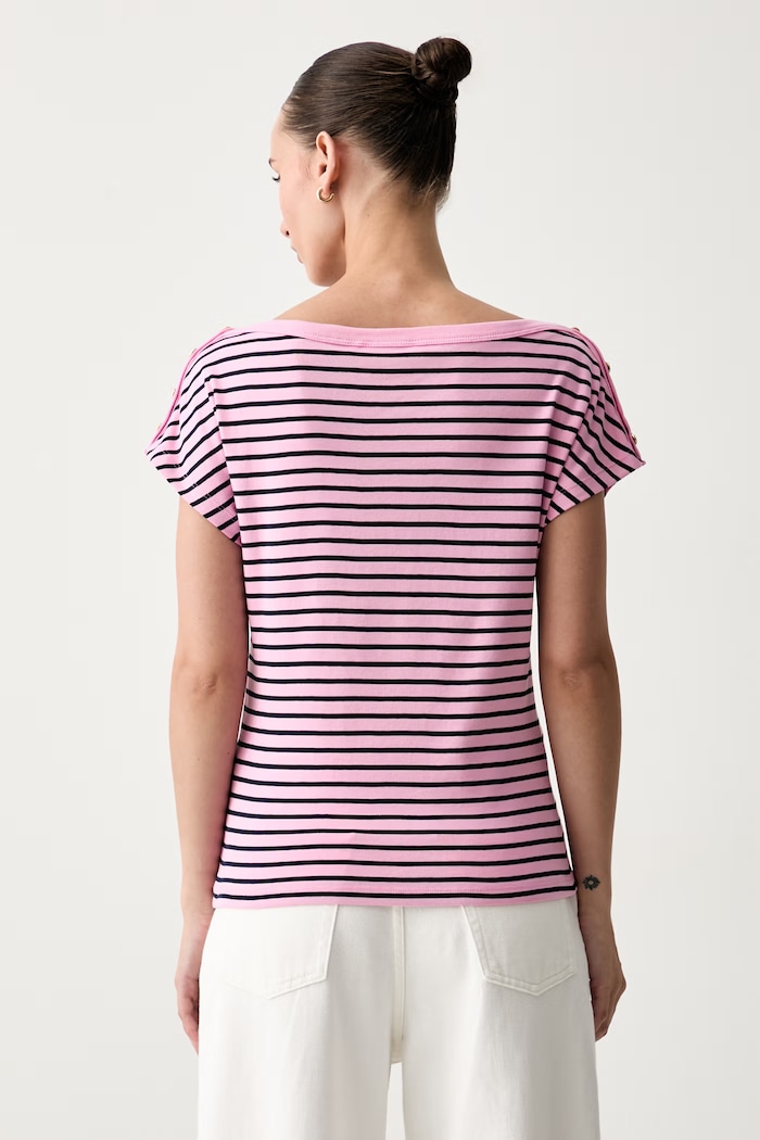 Odzież Tommy Hilfiger T-shirt damski bawełniany WW0WW50942 fioletowy