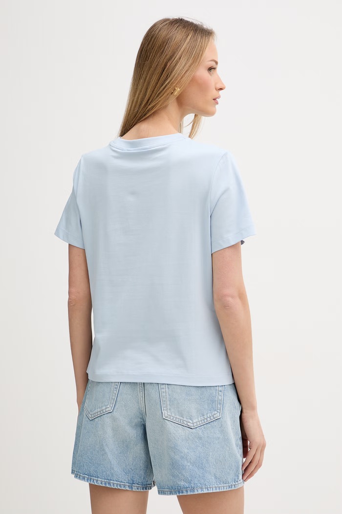 Îmbrăcăminte Tommy Hilfiger tricou pentru femei cu bumbac WW0WW49941 albastru