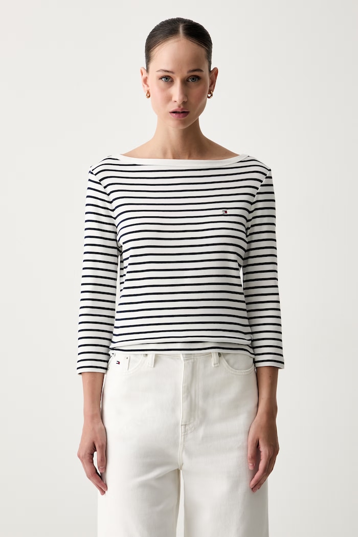 Tommy Hilfiger longsleeve damski bawełniany granatowy WW0WW49928
