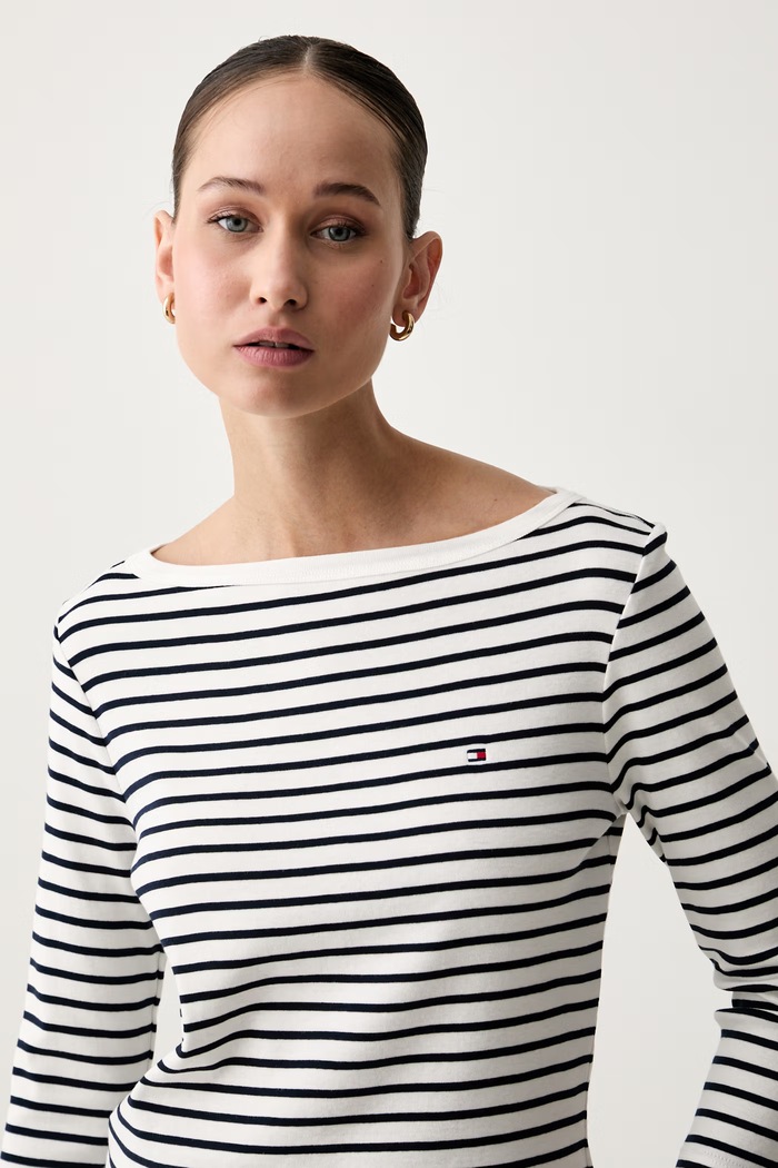 Tommy Hilfiger longsleeve damski bawełniany granatowy WW0WW49928