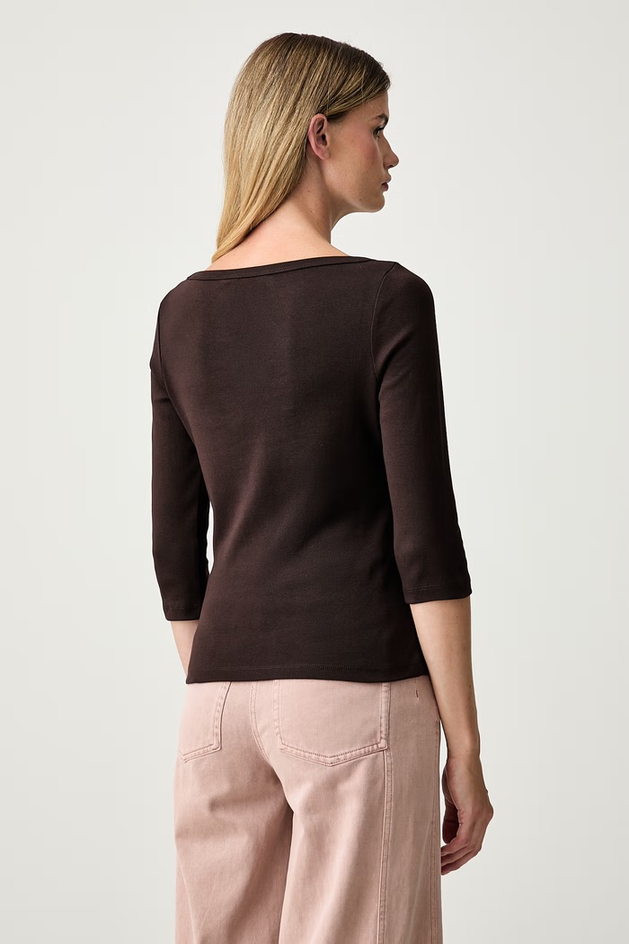 Odzież Tommy Hilfiger longsleeve damski bawełniany WW0WW49928 brązowy