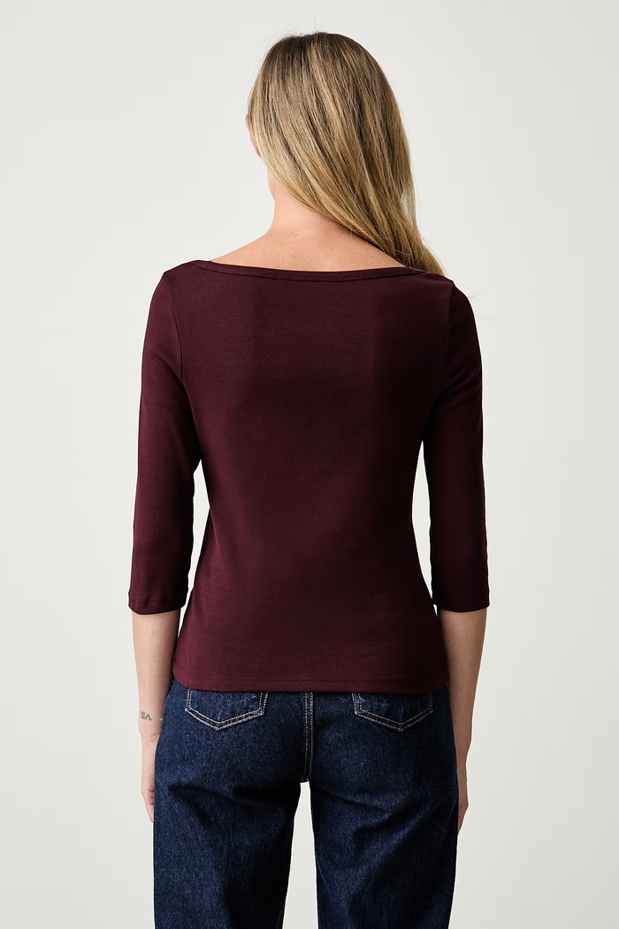 Odzież Tommy Hilfiger longsleeve damski bawełniany WW0WW49928 bordowy