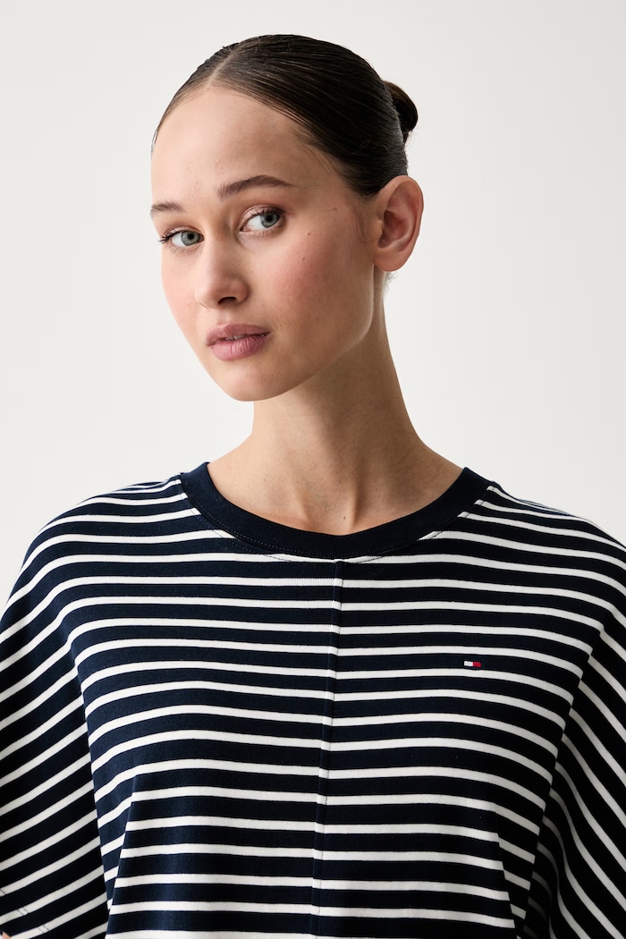 Tommy Hilfiger T-shirt damski bawełniany granatowy WW0WW49926