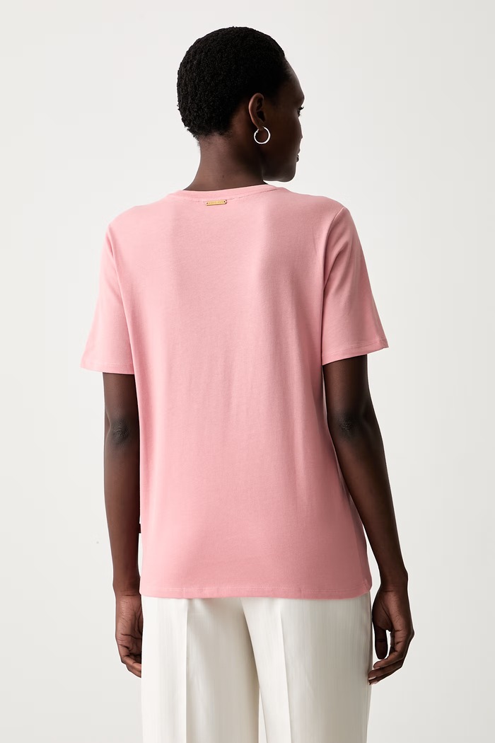 Odzież MICHAEL Michael Kors T-shirt damski bawełniany MT6528597J różowy