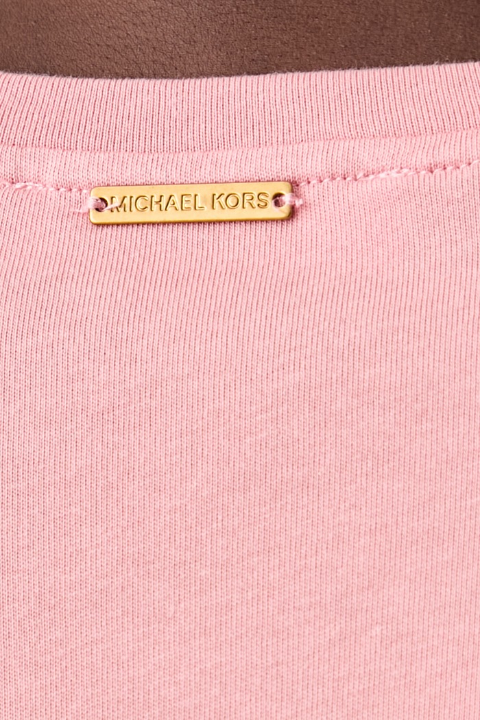 MICHAEL Michael Kors T-shirt damski bawełniany MT6528597J różowy