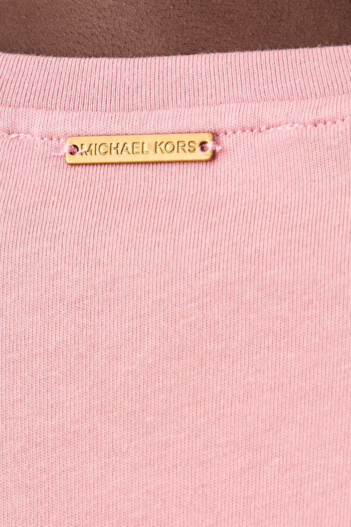 MICHAEL Michael Kors T-shirt damski bawełniany MT6528597J różowy