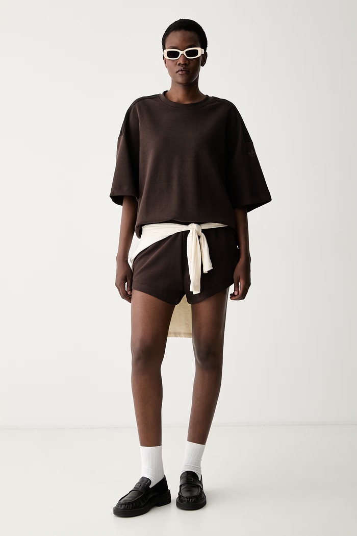 adidas Originals oversize t-shirt γυναικείο με lyocell KZ1131 καφέ AW26