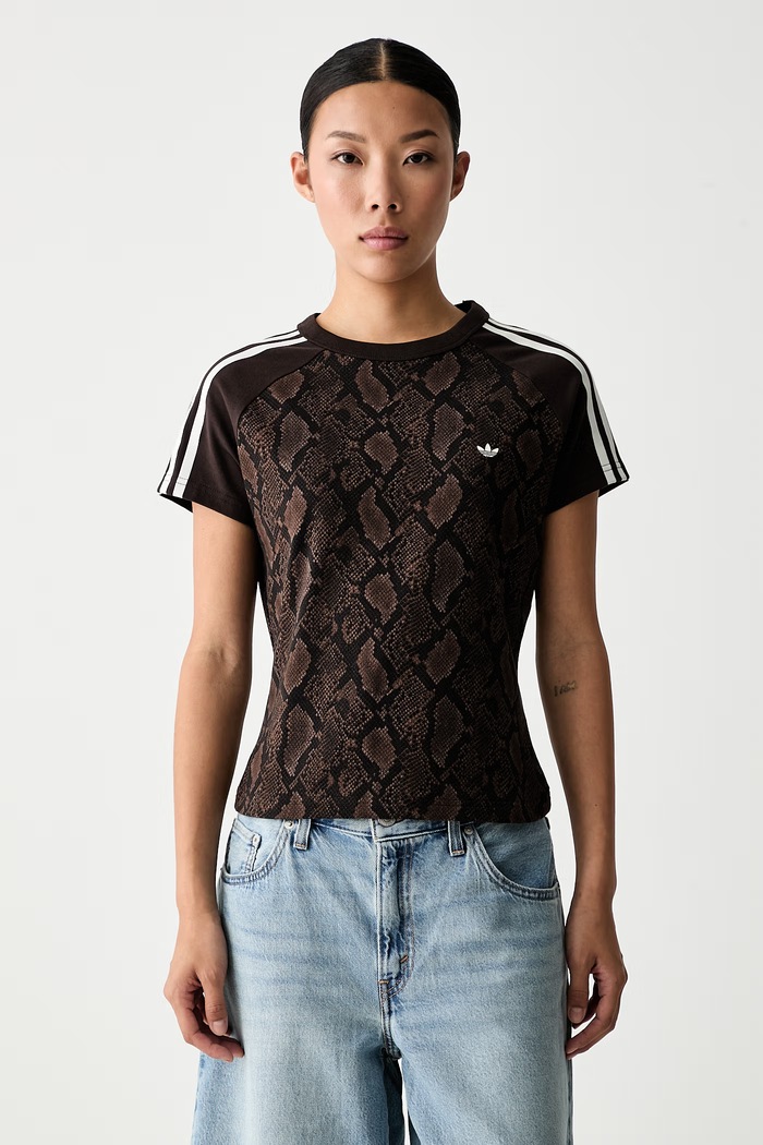 adidas Originals футболка для женщин из хлопка с эластаном Cali коричневый KX1889