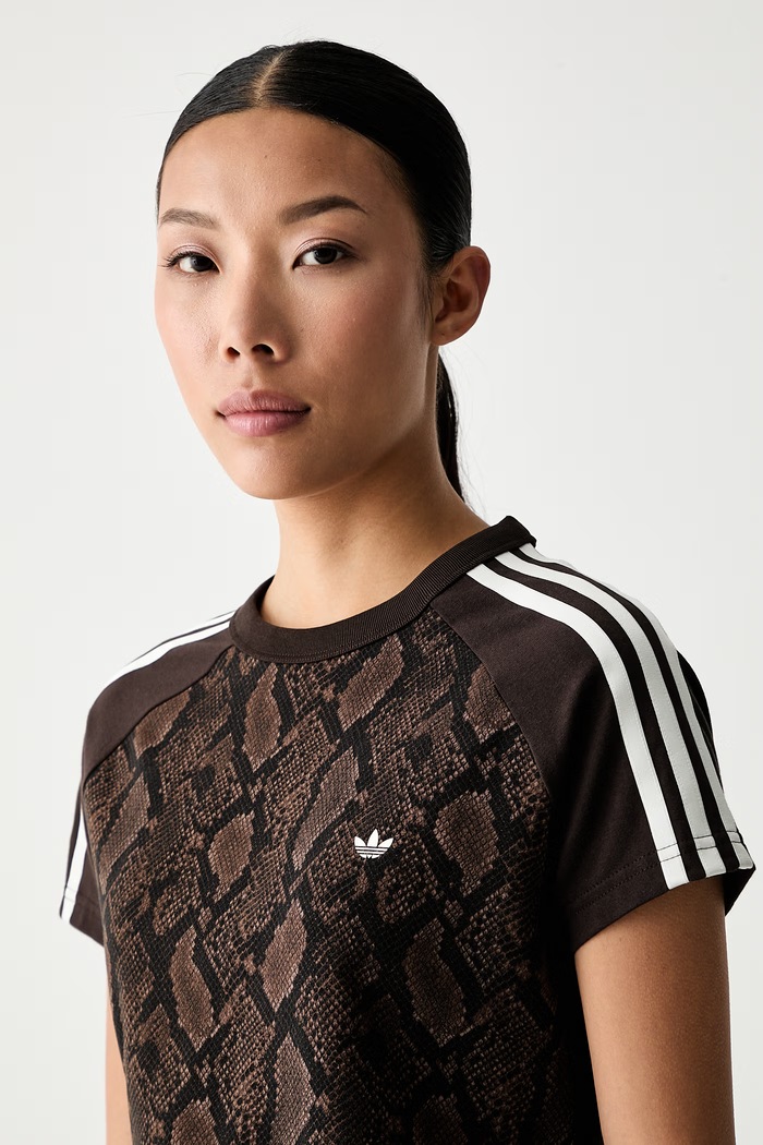 adidas Originals футболка для женщин из хлопка с эластаном Cali коричневый KX1889
