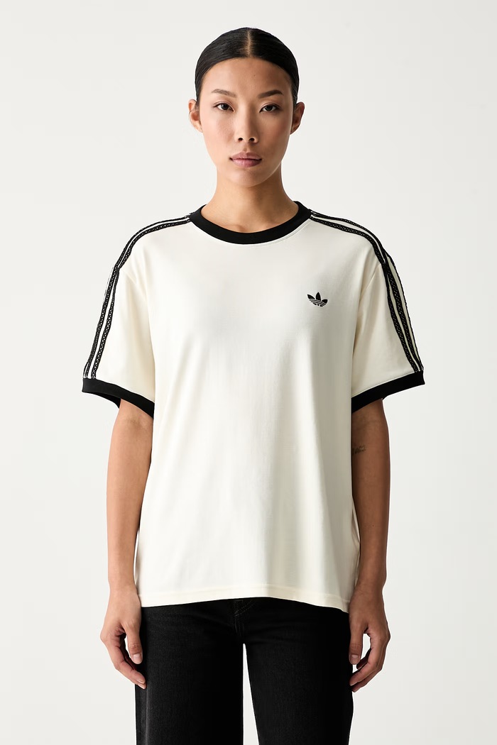 adidas Originals футболка для женщин из хлопка с эластаном бежевый KX1881