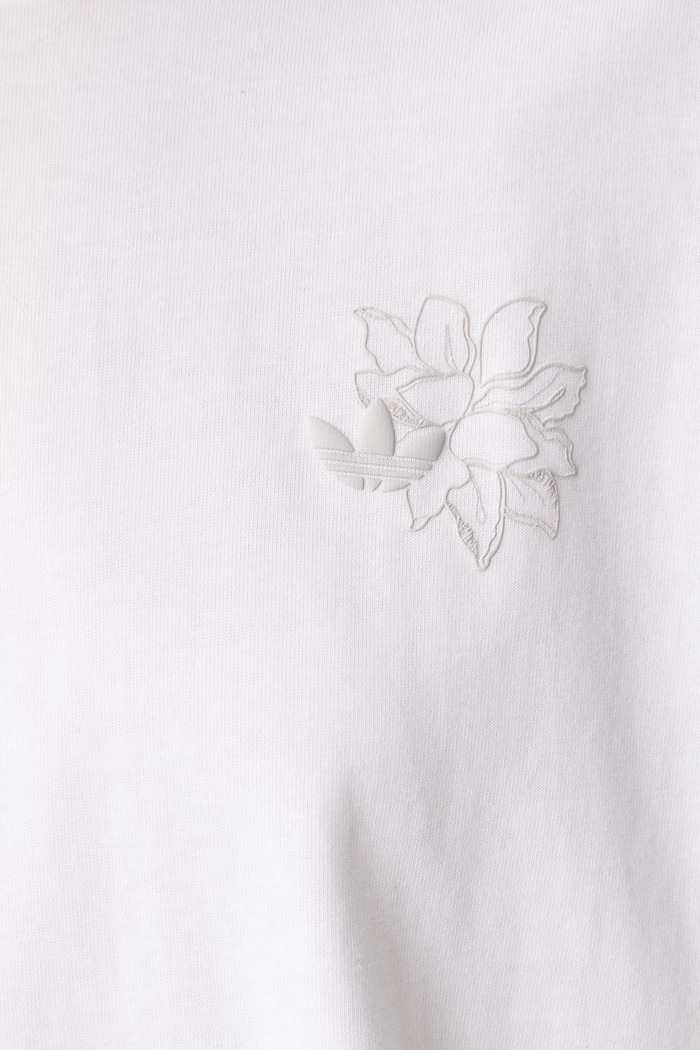 adidas Originals T-shirt oversize damski bawełniany Floral KX1879 biały