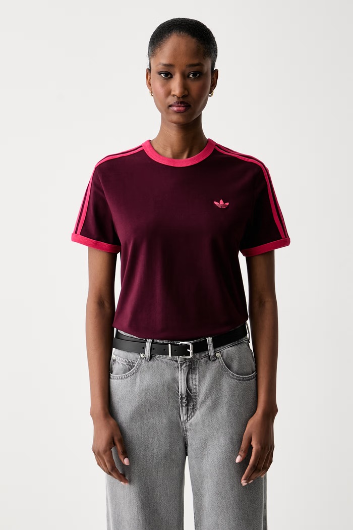 adidas Originals t-shirt γυναικείο με βαμβάκι μπορντό KW0237