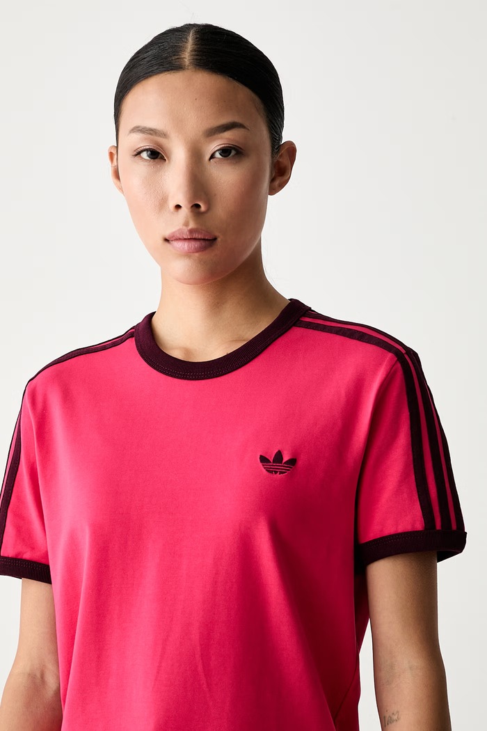 adidas Originals t-shirt γυναικείο βαμβακερό με ελαστάν ροζ KW0234