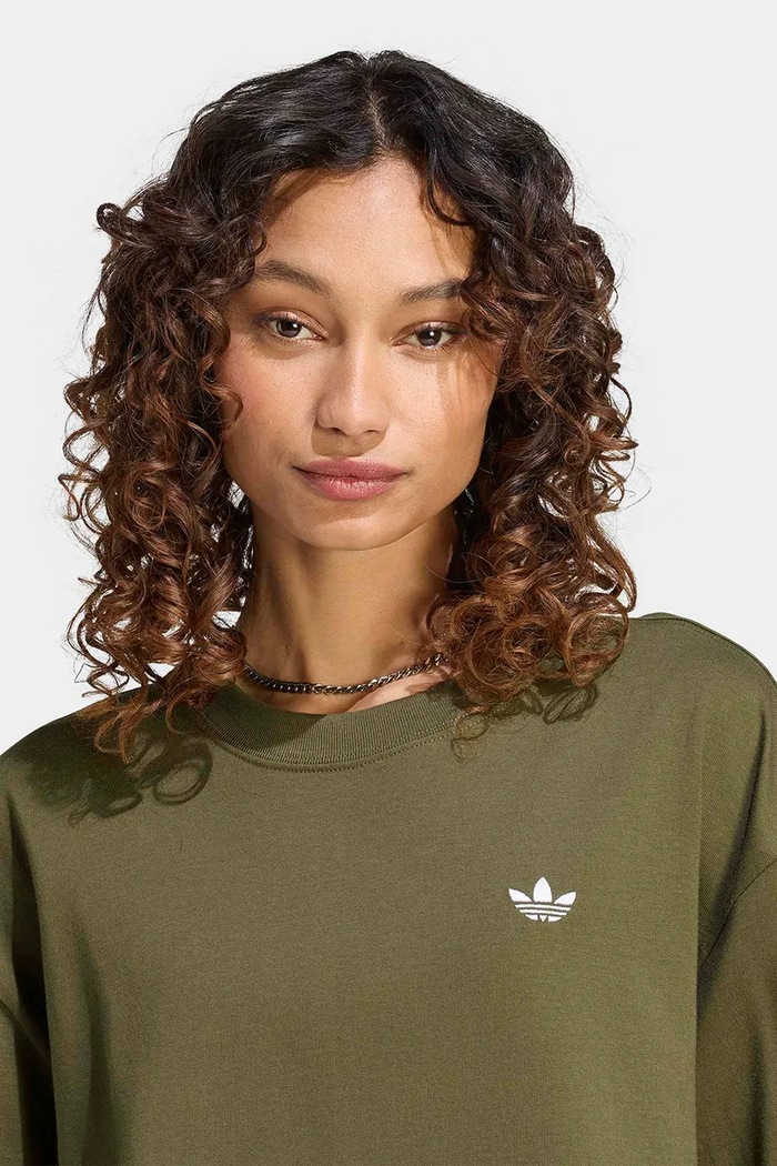 T-shirt γυναικείο βαμβακερό Essentials adidas Originals KT4801 πράσινο