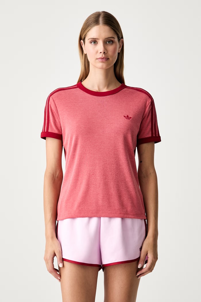 adidas Originals T-shirt basic damski z bawełną Heather czerwony KS9989