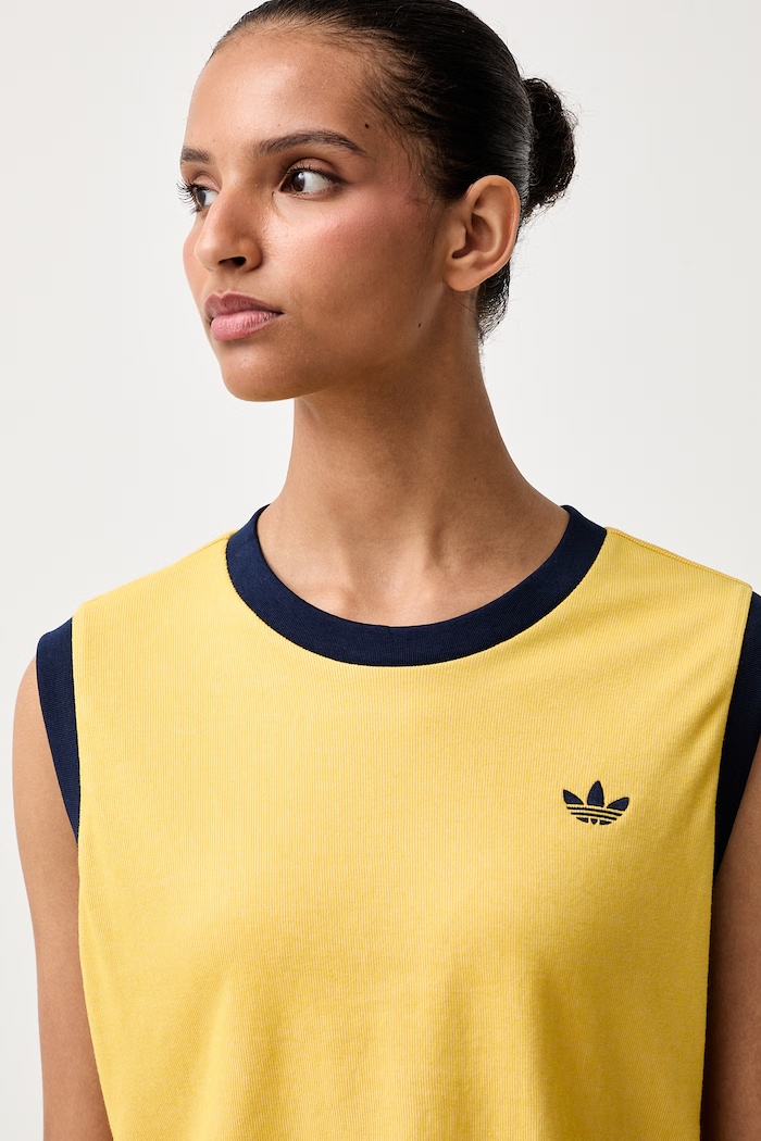 adidas Originals кроп-топ для женщин с хлопком Heather жёлтый KS9955