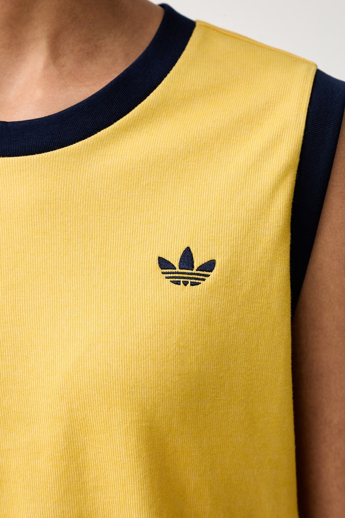 adidas Originals кроп-топ для женщин с хлопком Heather KS9955 жёлтый