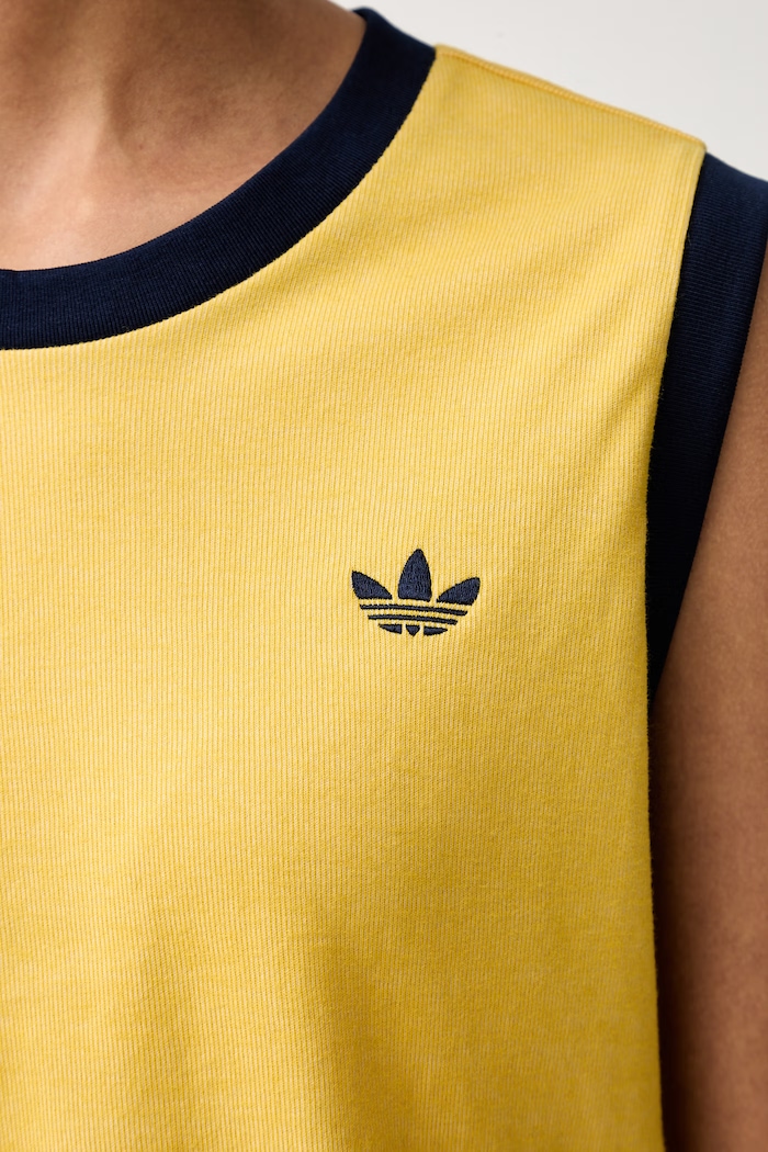 adidas Originals кроп-топ для женщин с хлопком Heather KS9955 жёлтый