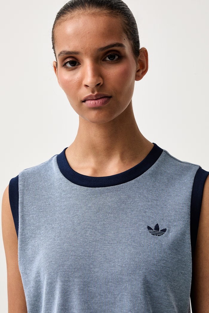 adidas Originals кроп-топ для женщин с модалом Heather голубой KS6789
