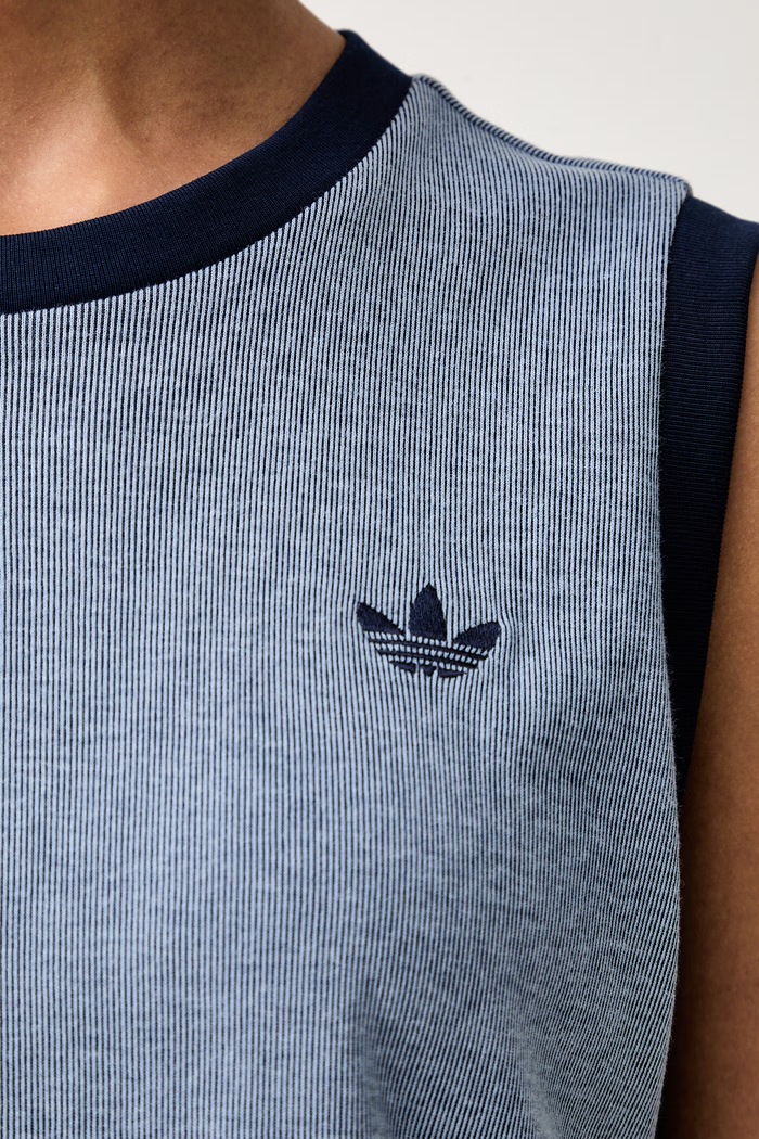 adidas Originals кроп-топ для женщин с модалом Heather KS6789 голубой