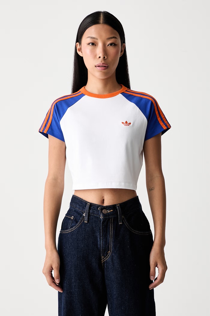 adidas Originals crop top γυναικείο με βαμβάκι λευκό KS4707.